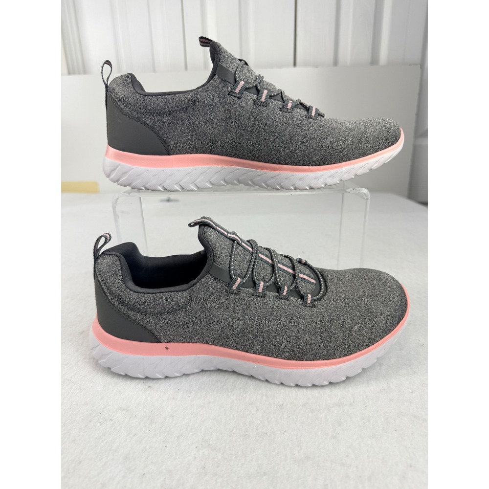 Athletic Works Women's Memory Foam Sneakers Gray Pink Size 8.5 Walking Shoes